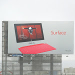 Surface tablet pink keyboard billboard